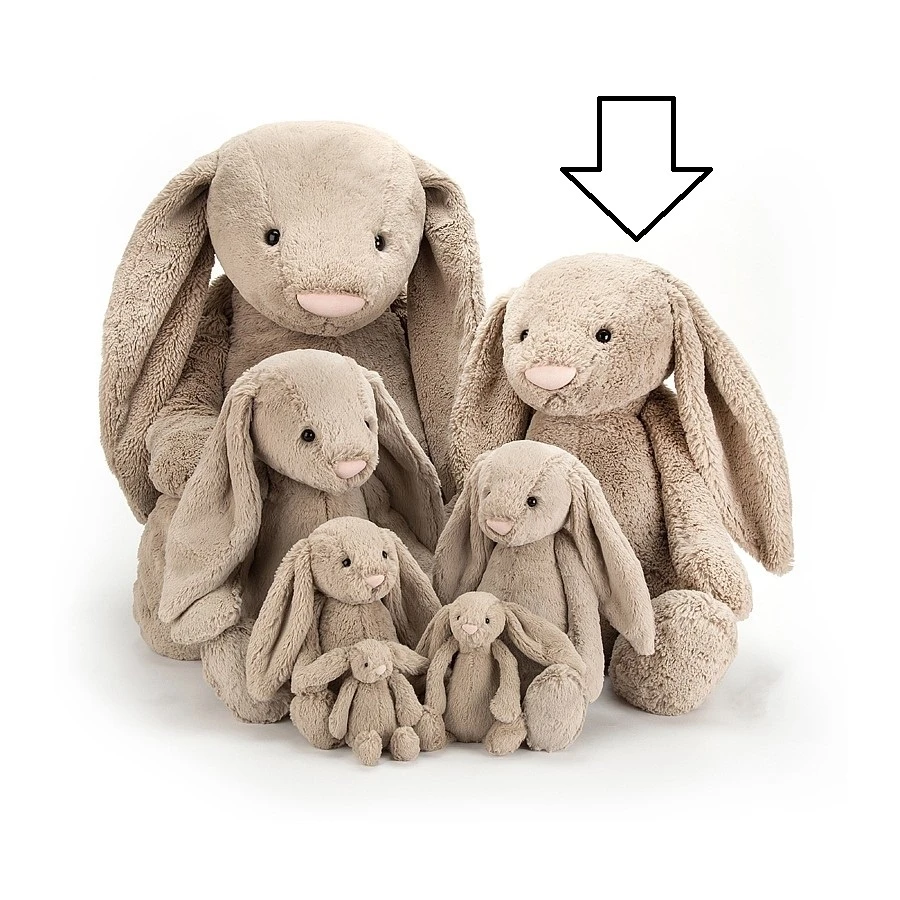 Jellycat Knuffel Konijn Bashful Beige Bunny Huge 6 Jellycat Knuffel Konijn Bashful Beige Bunny Huge - Afbeelding 4